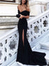 Mermaid Off the Shoulder Prom Dress with Slit LBQ0972
